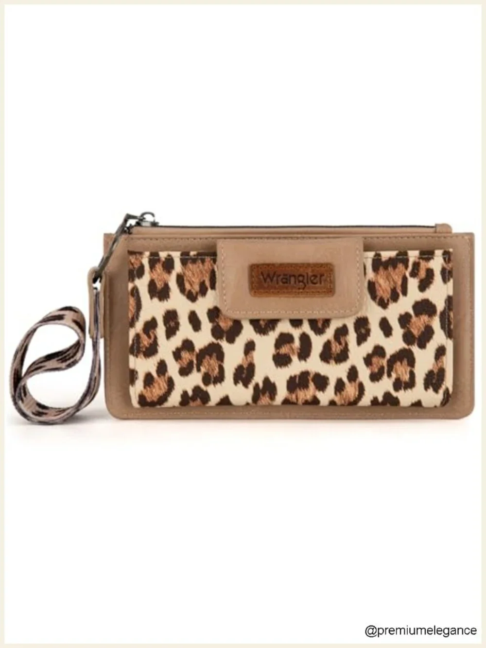 Faux Leather Wallet Wristlet with Card Slots and RFID Lining